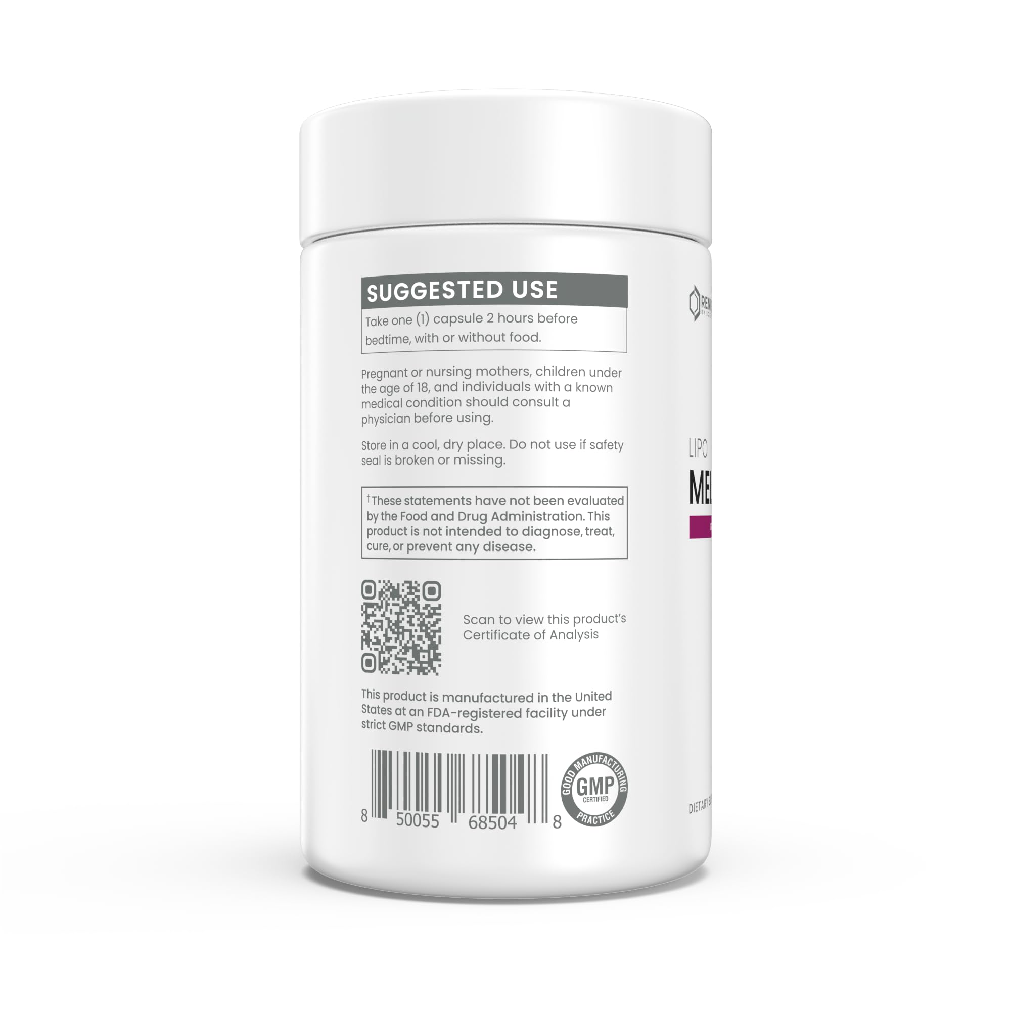 Renue By Science Liposomal Melatonin capsule close-up
