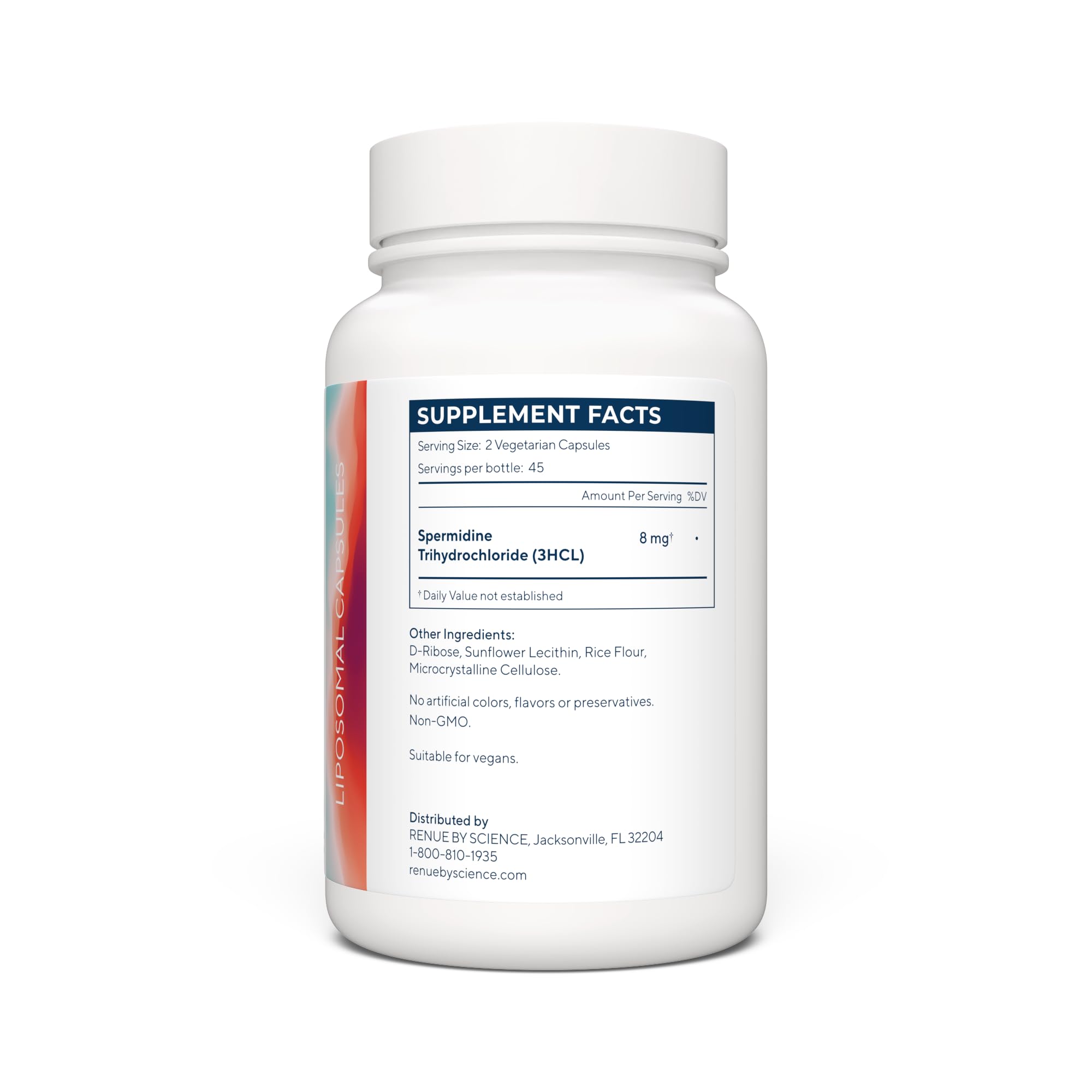 Renue By Science Spermidine Liposomal Supplement 90 Ct. side view