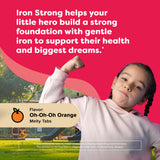 Renzo's Melty Kids Iron Supplement packaging with orange flavour