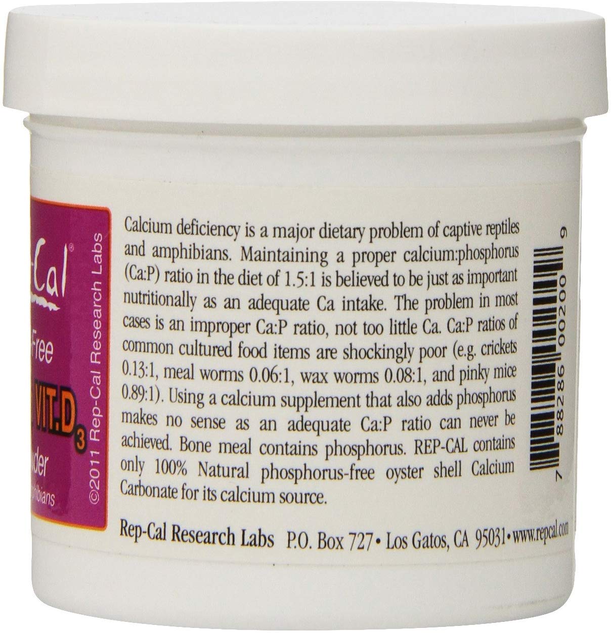 Rep-Cal Ultrafine Calcium Powder in a bowl with food for reptiles