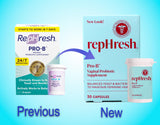 Rephresh Pro-B Probiotic Feminine Supplement capsules on a white background