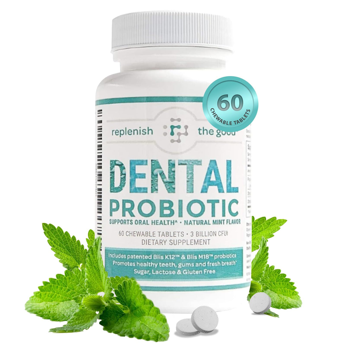 Replenish the Good Dental Probiotic Supplement front view