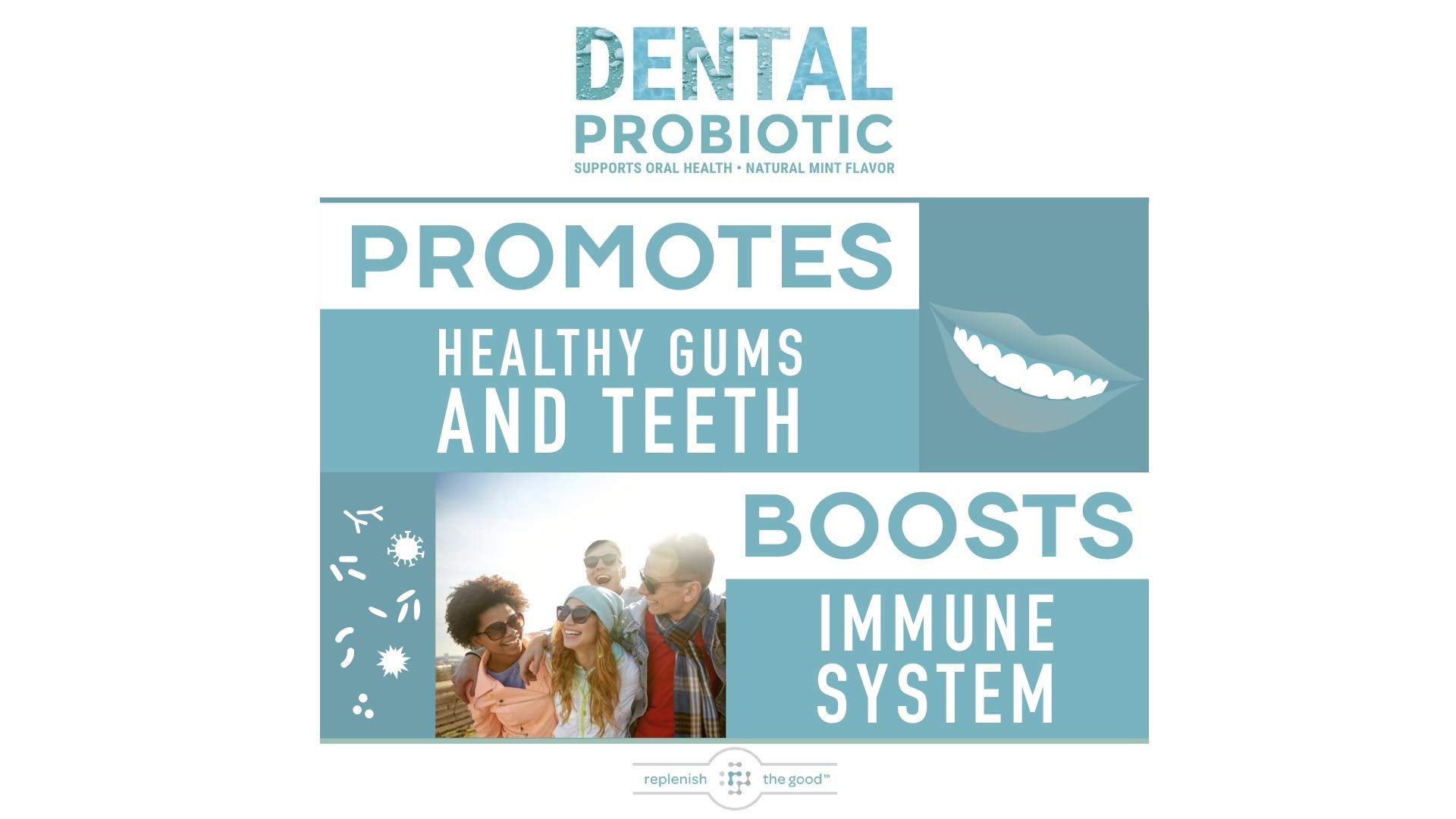 Replenish the Good Dental Probiotic Supplement in a lifestyle setting