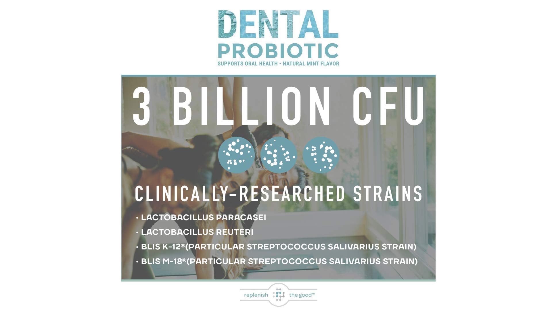 Replenish the Good Dental Probiotic Supplement with a measuring spoon