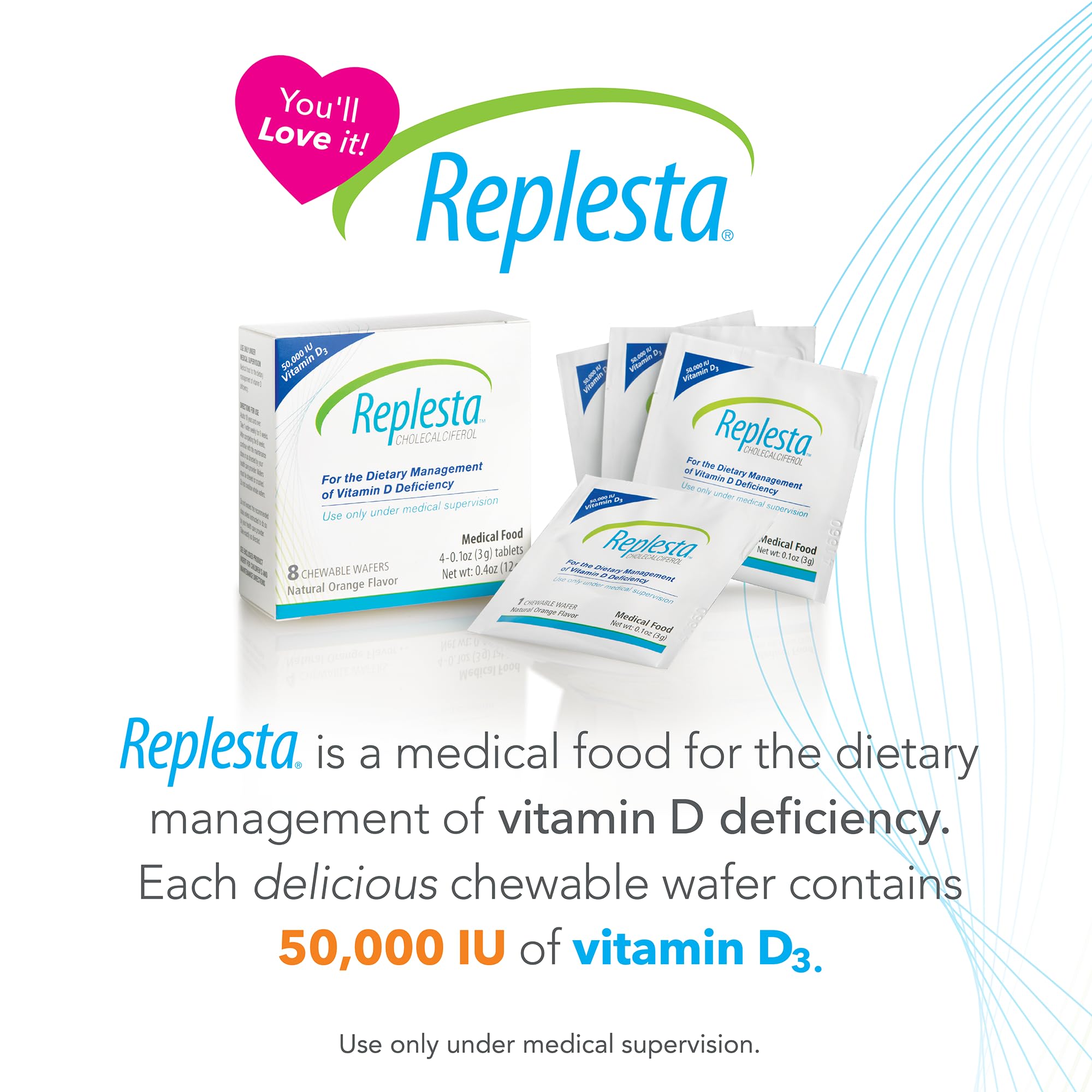 Replesta Vitamin D3 chewable wafer showing individual wafer
