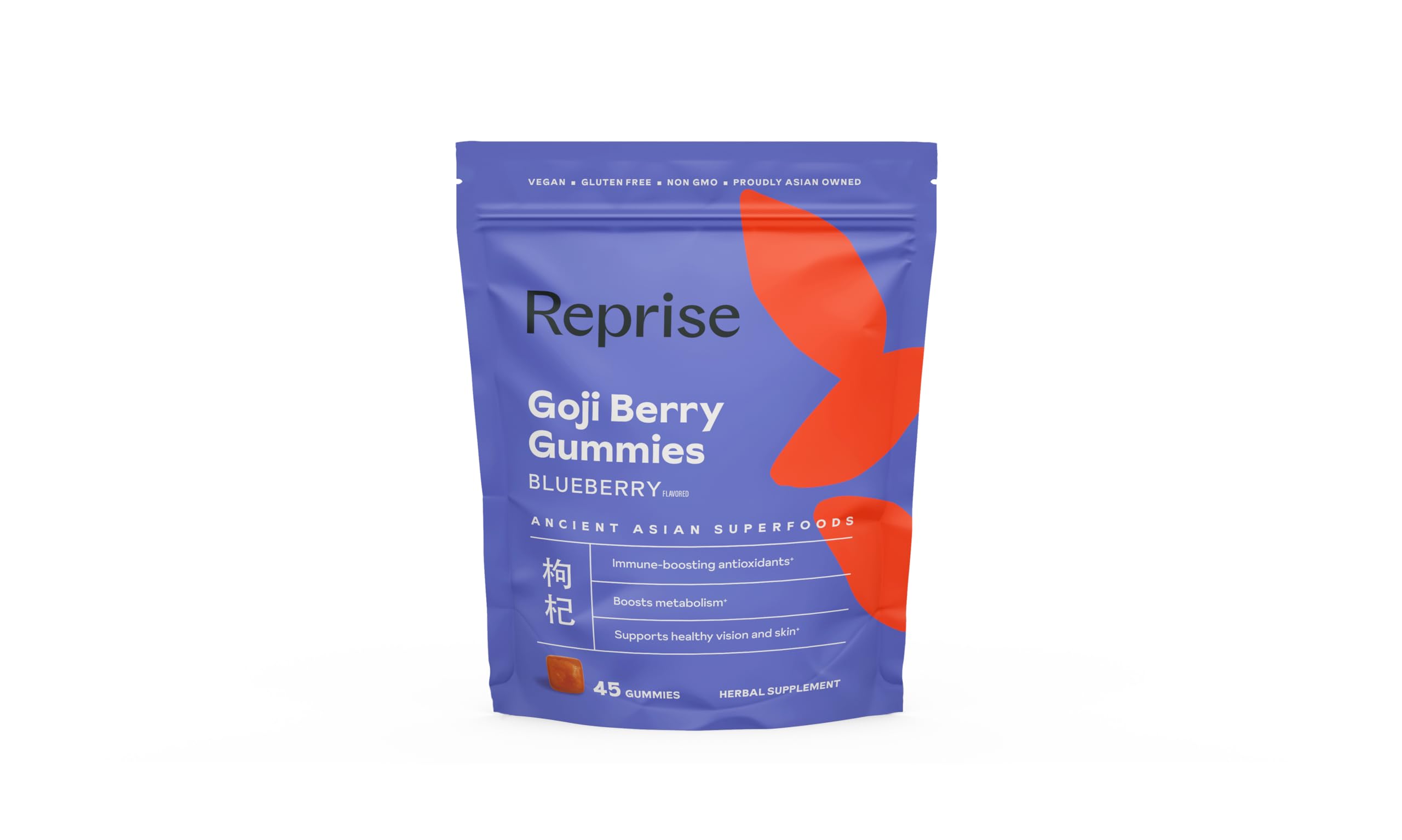Reprise Goji Berry Gummies showing the texture of the gummies