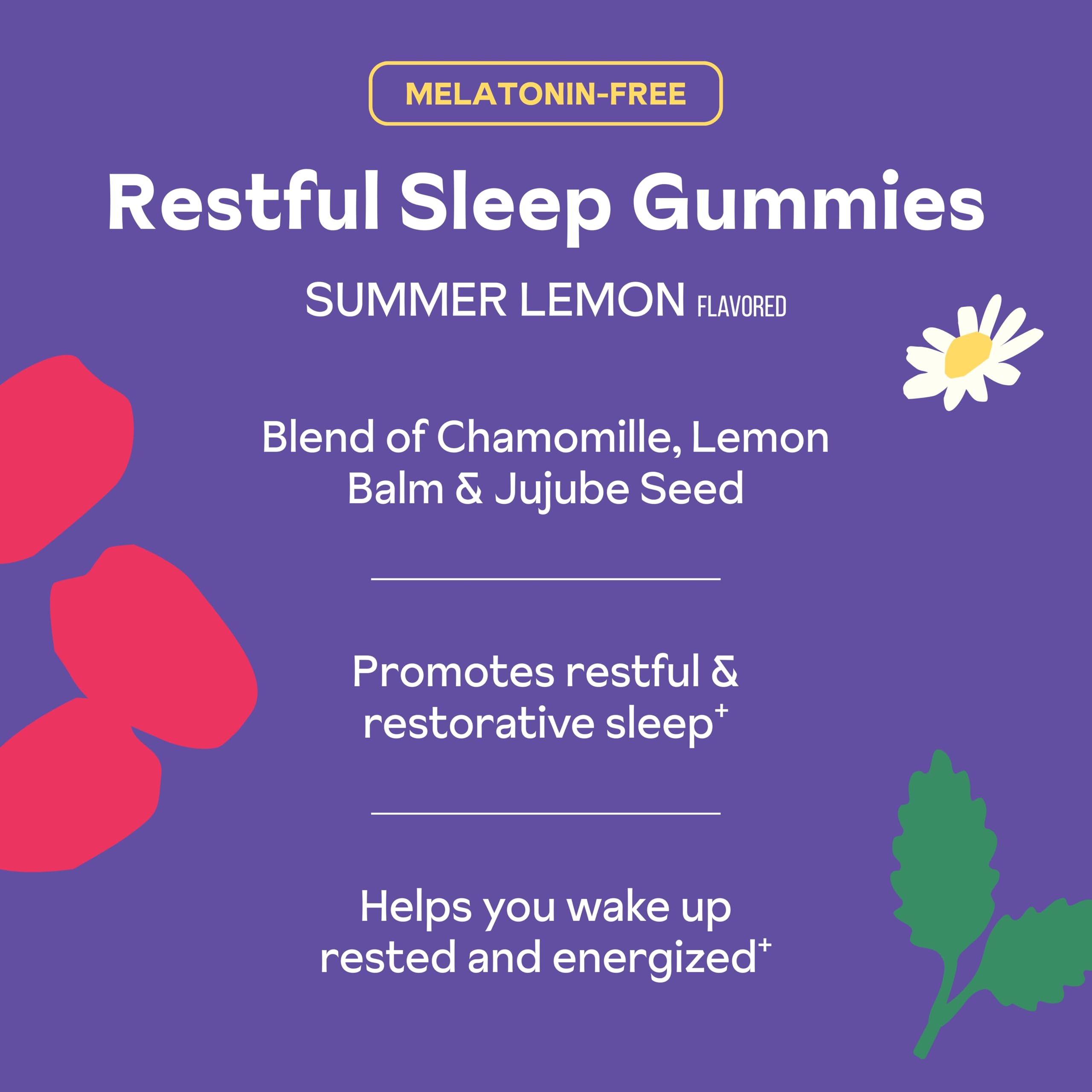 Reprise Restful Sleep Gummies displayed on a wooden table