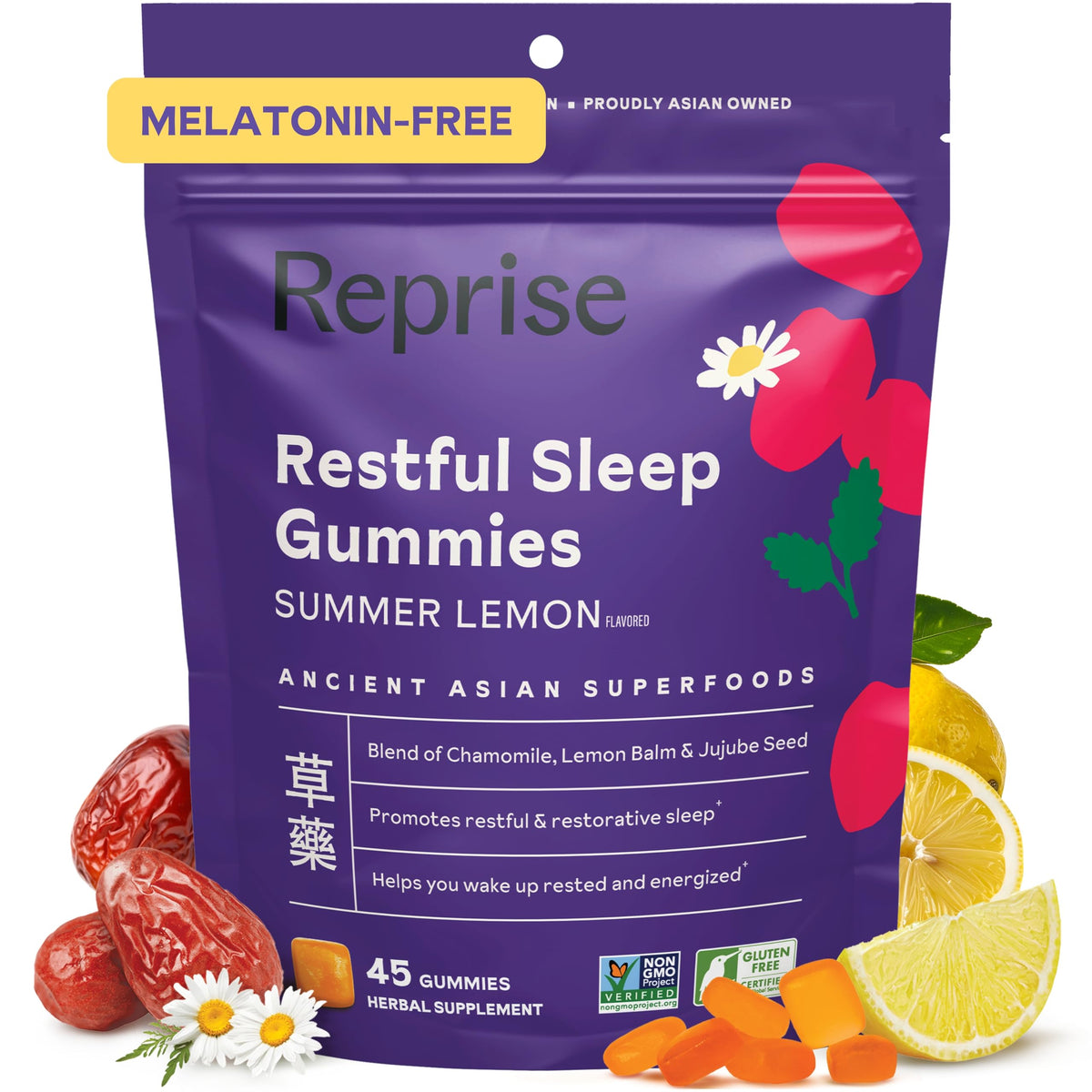 Reprise Restful Sleep Gummies packaging front view