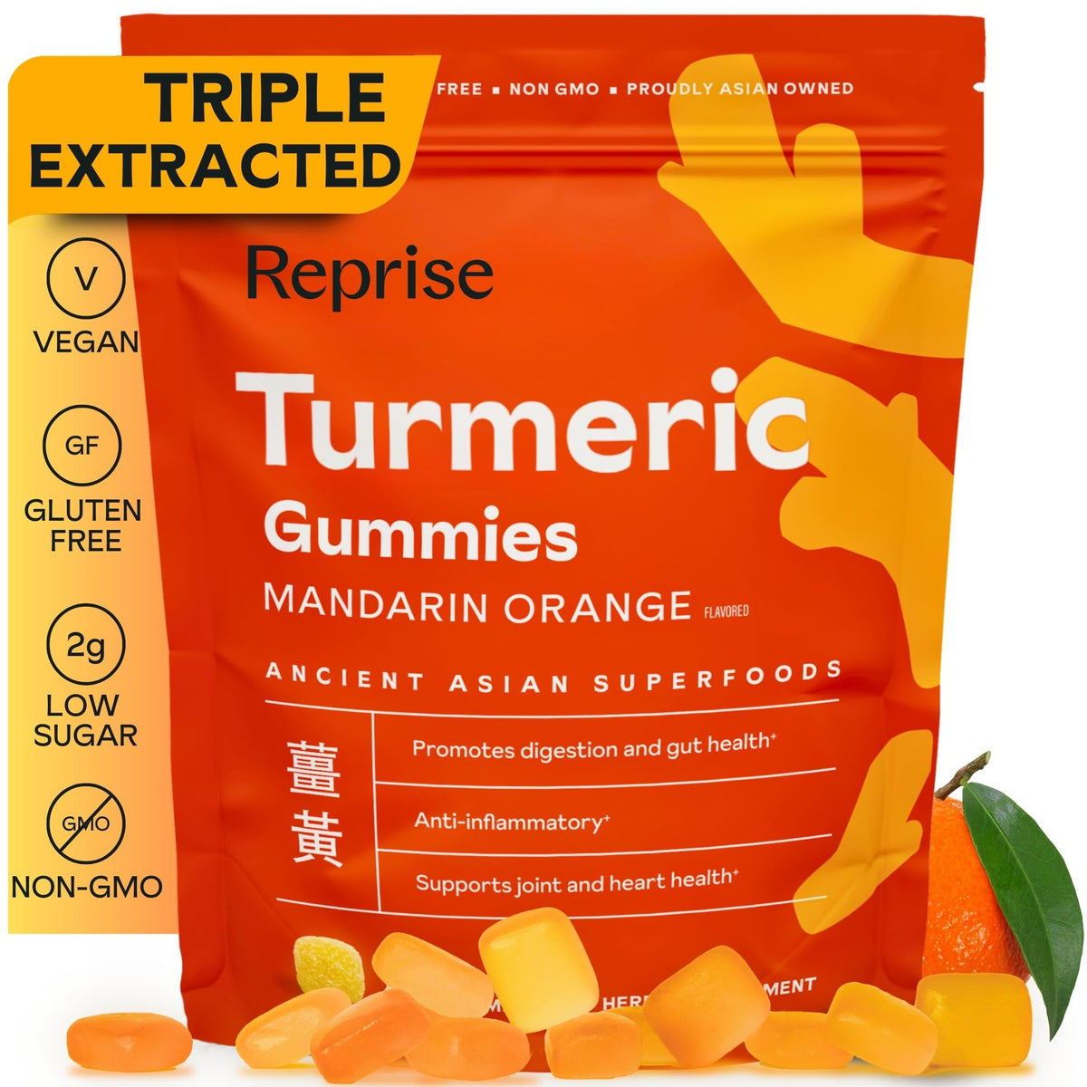 Reprise Turmeric Gummies 240mg extract front view