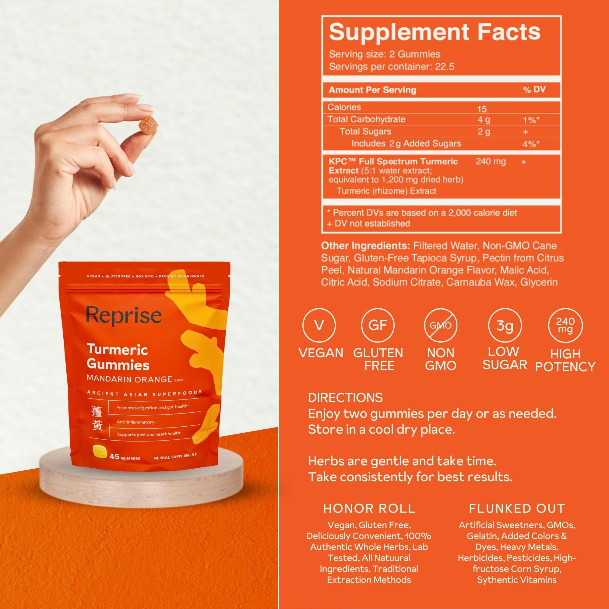 Reprise Turmeric Gummies ingredients list