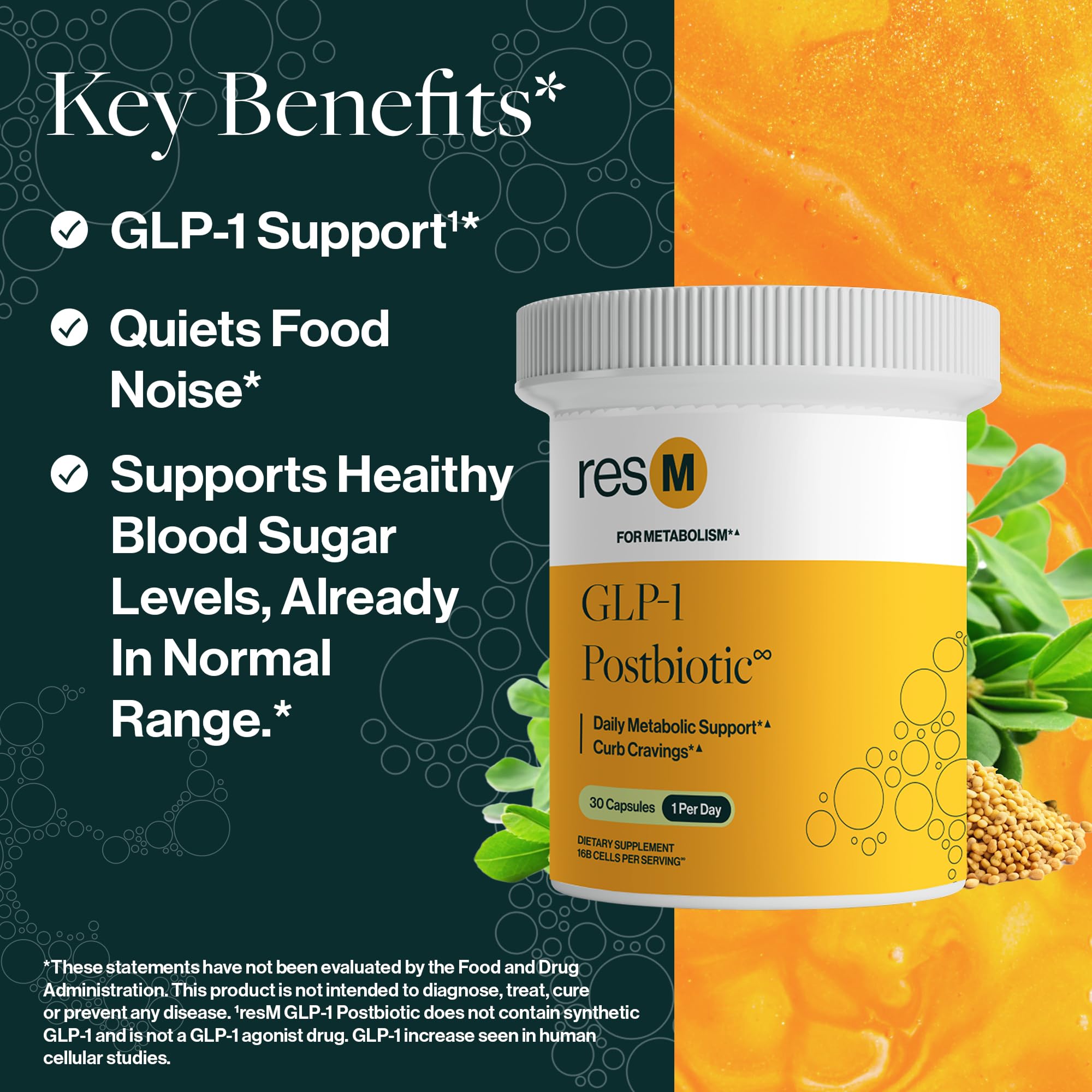 ResBiotic Daily Postbiotic Supplement close-up of capsules