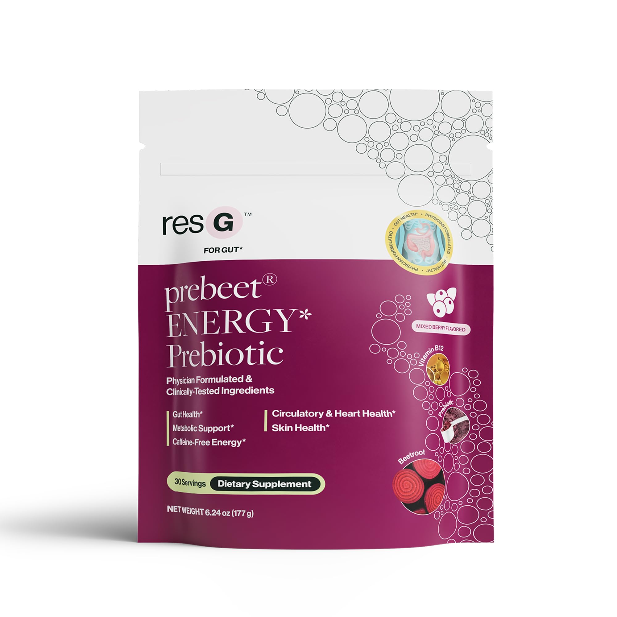 ResBiotic Prebiotic Supplement front view packaging