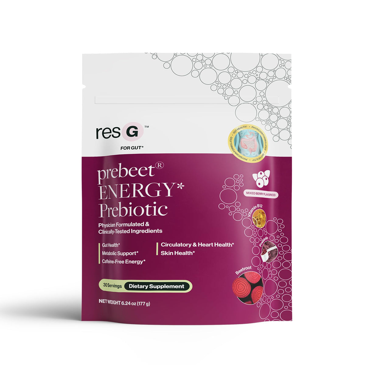 ResBiotic Prebiotic Supplement front view packaging