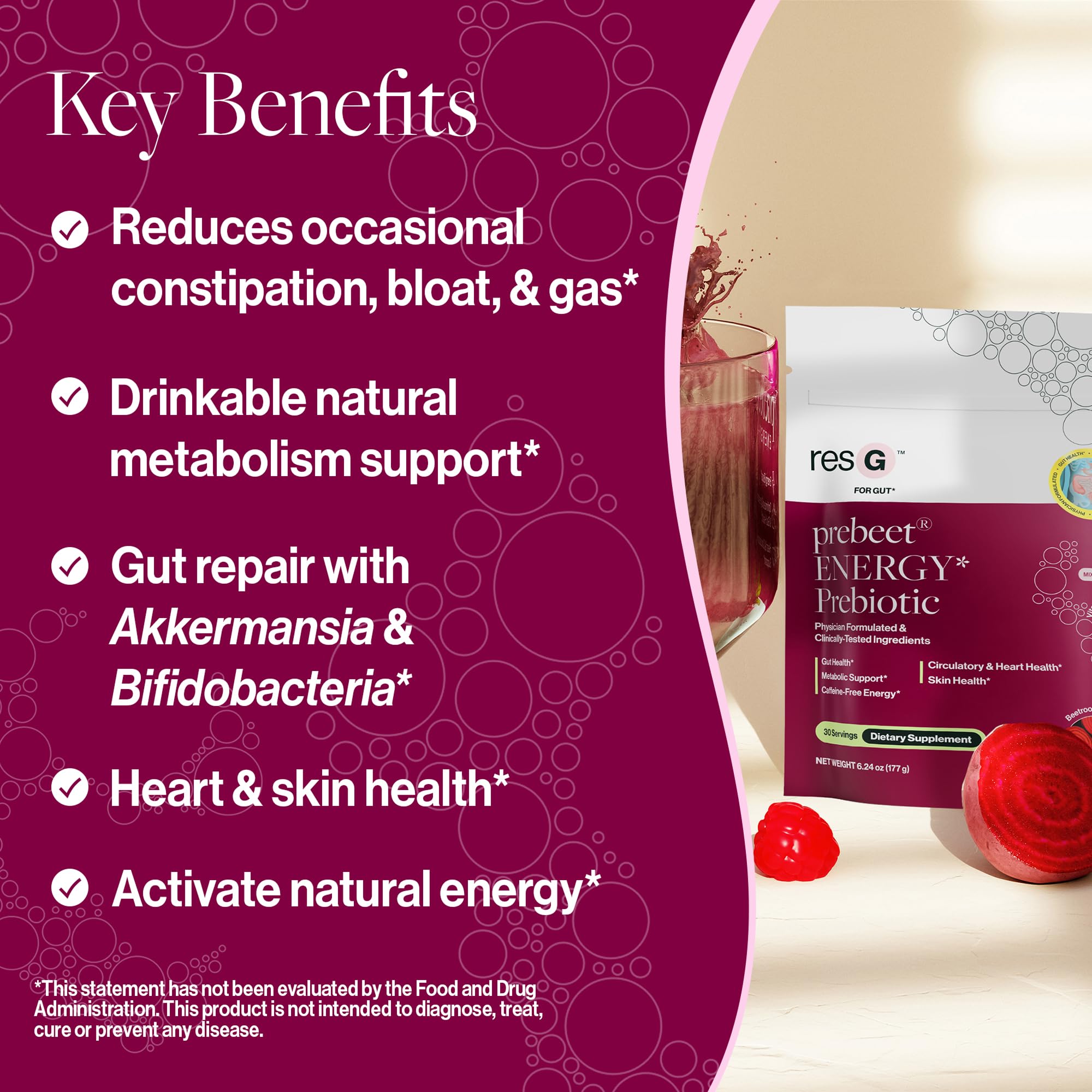 ResBiotic Prebiotic Supplement in a kitchen setting