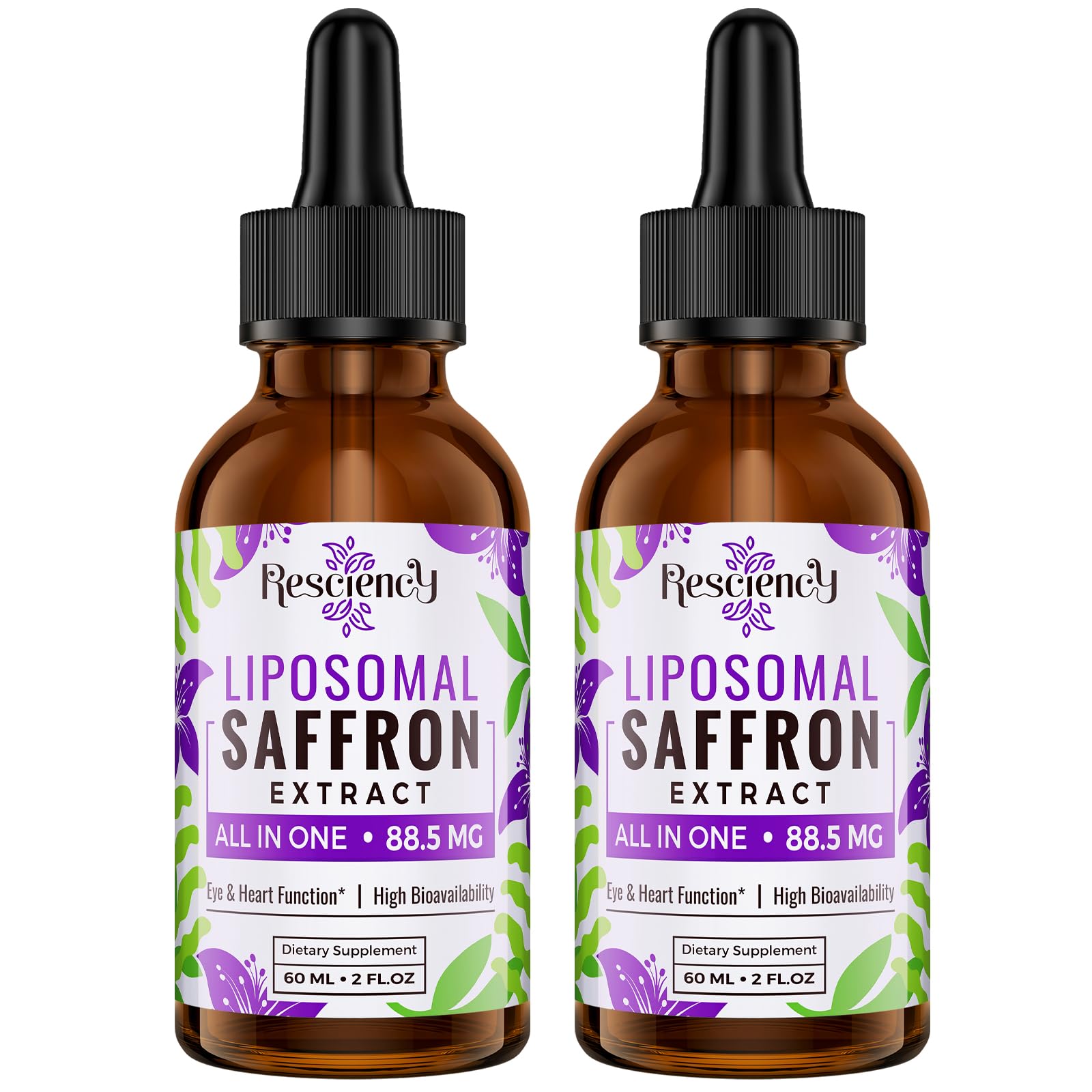 Resciency Liposomal Saffron Extract Drops 88.5mg front view