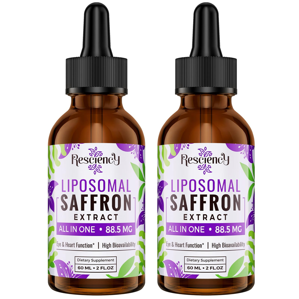 Resciency Liposomal Saffron Extract Drops 88.5mg front view
