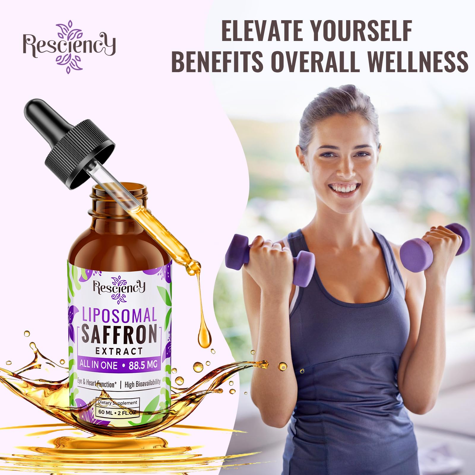 Resciency Liposomal Saffron Extract Drops side view