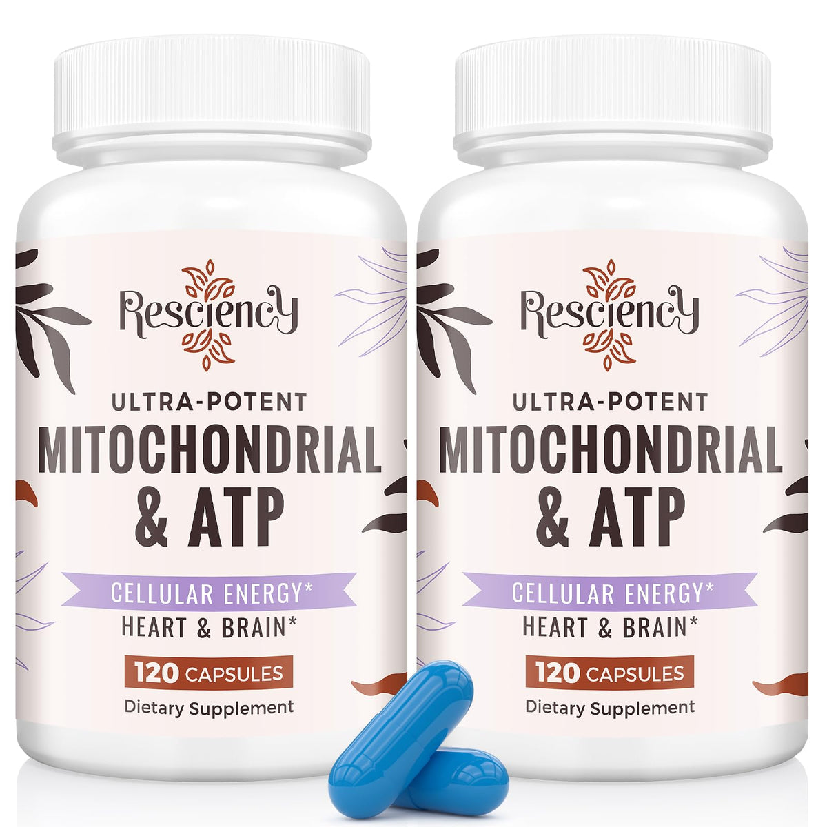 Resciency Mitochondrial Support Supplement front view with packaging