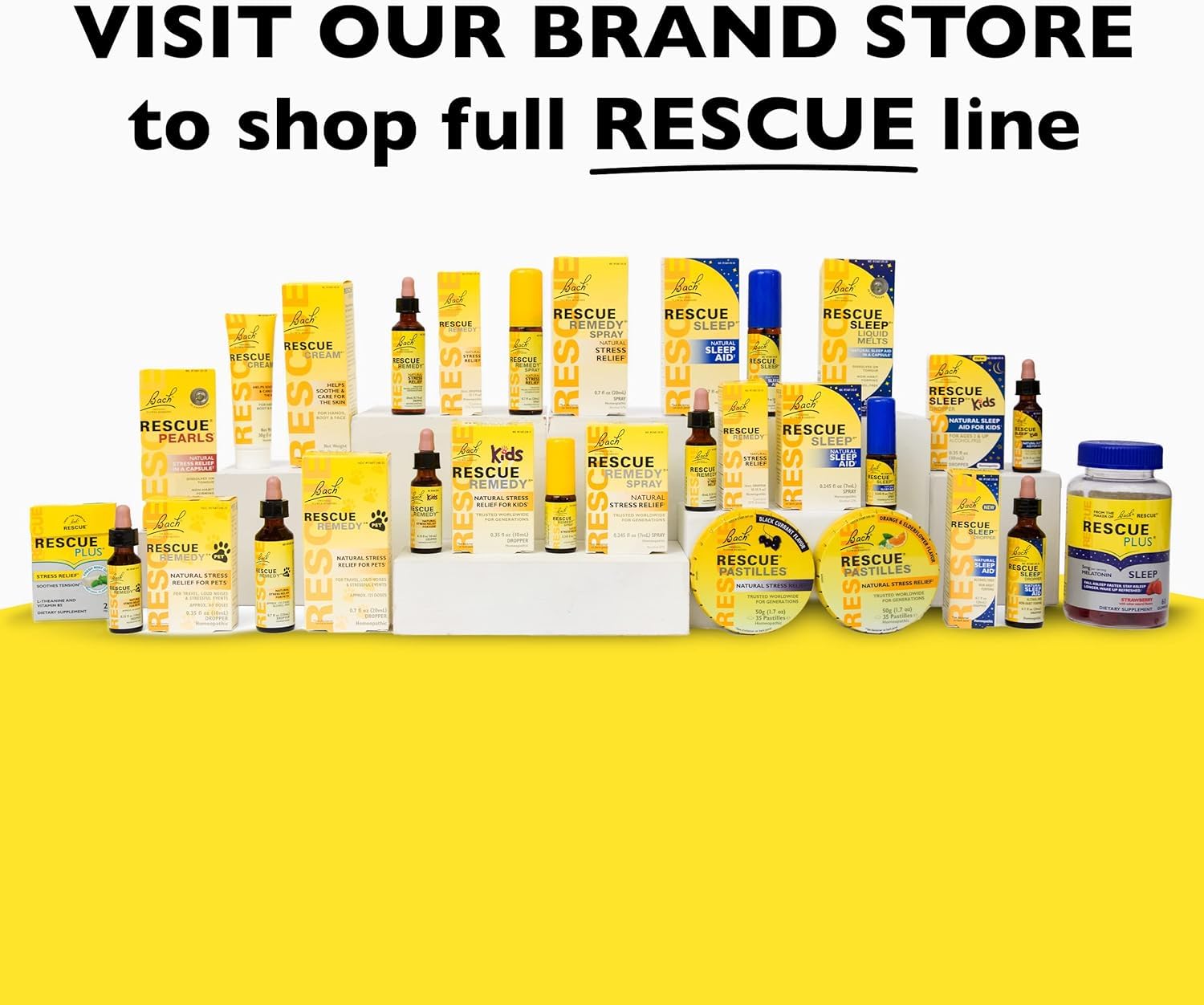 RESCUE Bach Plus Sleep & Stress Support Gummies showing natural blueberry flavour