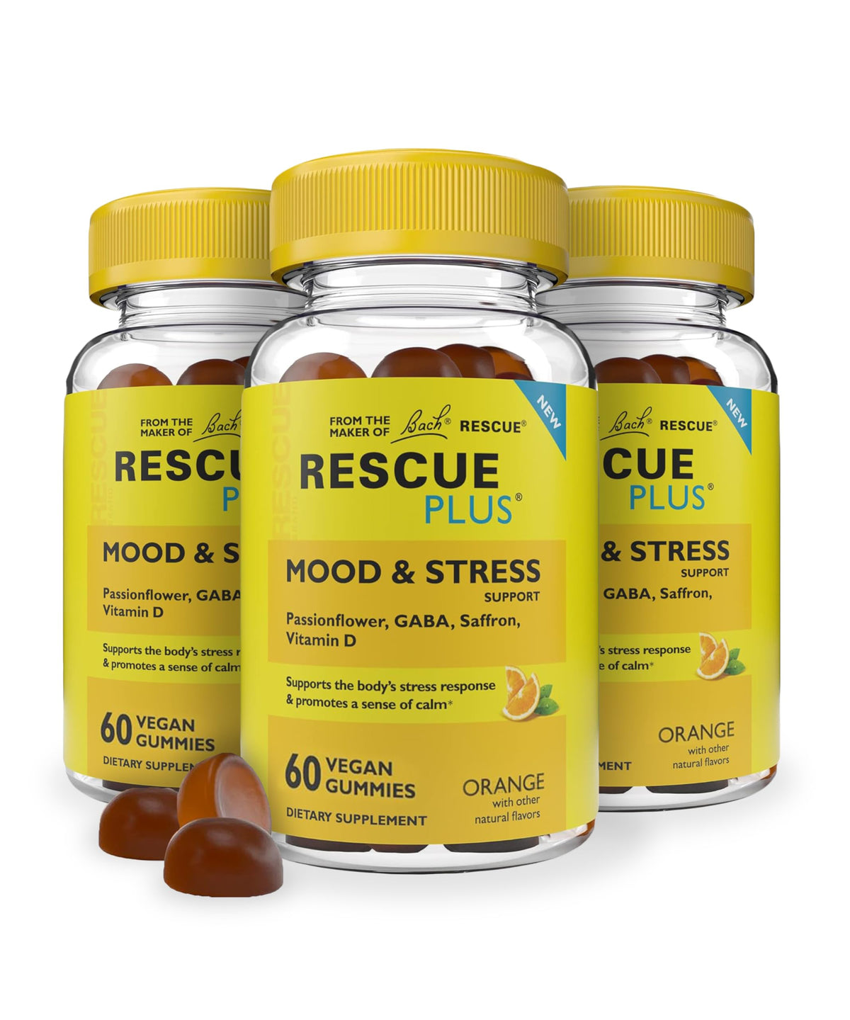 RESCUE Bach Rescue Plus Mood & Stress Support Gummies front view