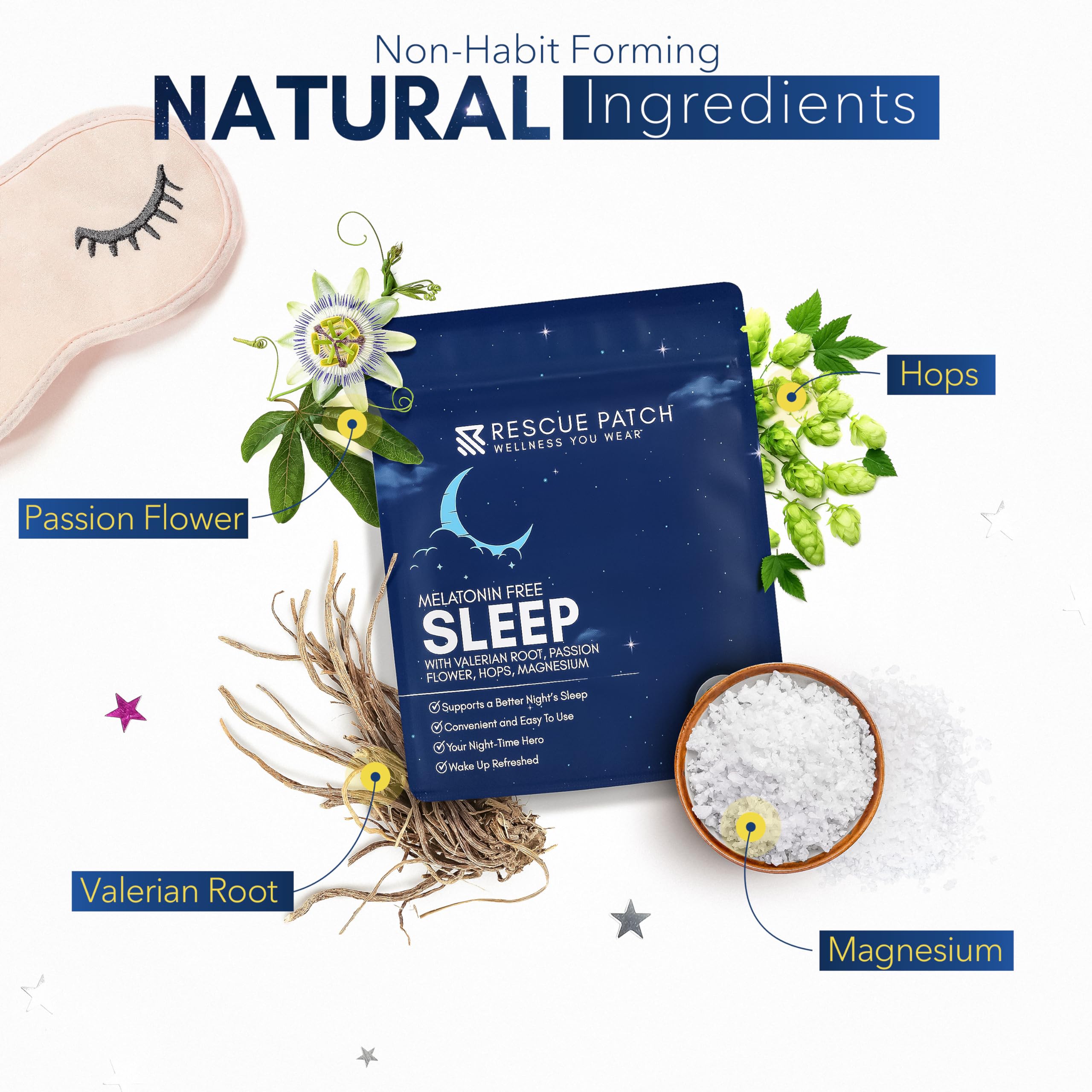 Rescue Patch Sleep Patches lifestyle scene on bedside table