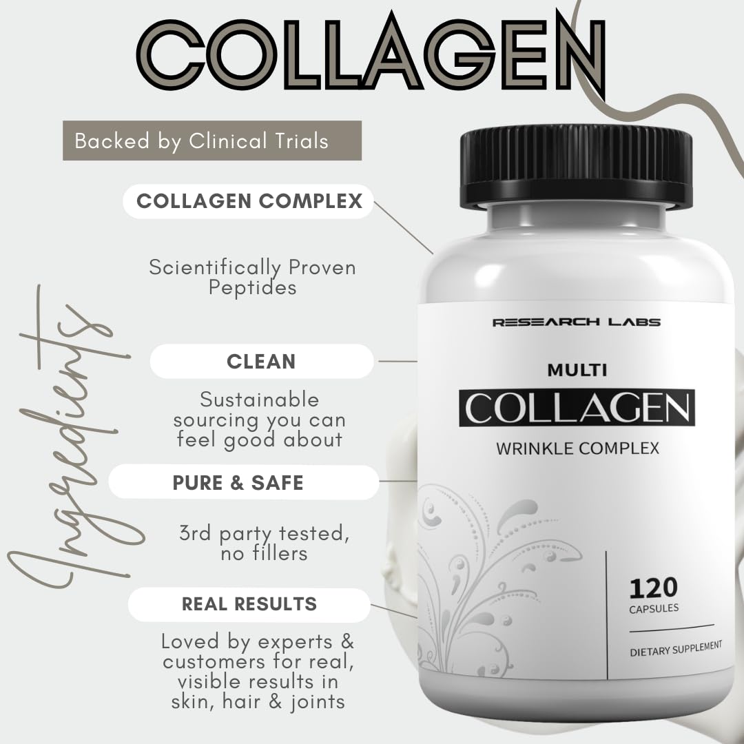 Research Labs Collagen Capsules 6000mg side view