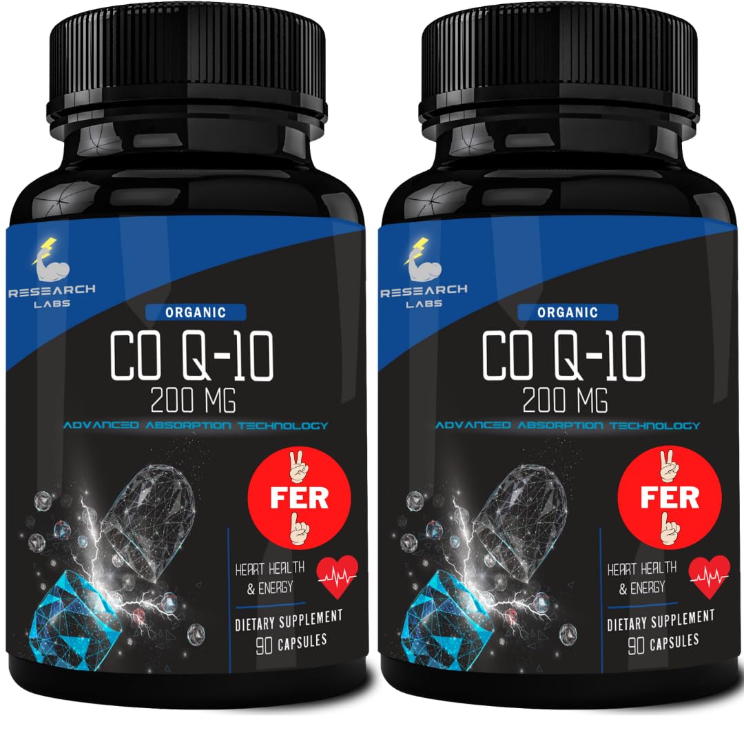 Research Labs CoQ10 Softgels 180 count front view