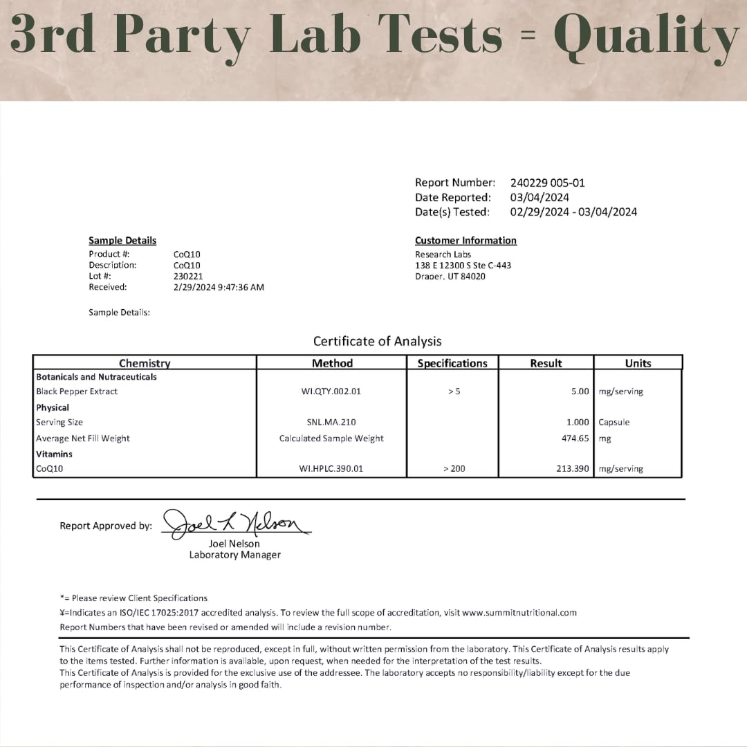 Research Labs CoQ10 Softgels on a wooden table