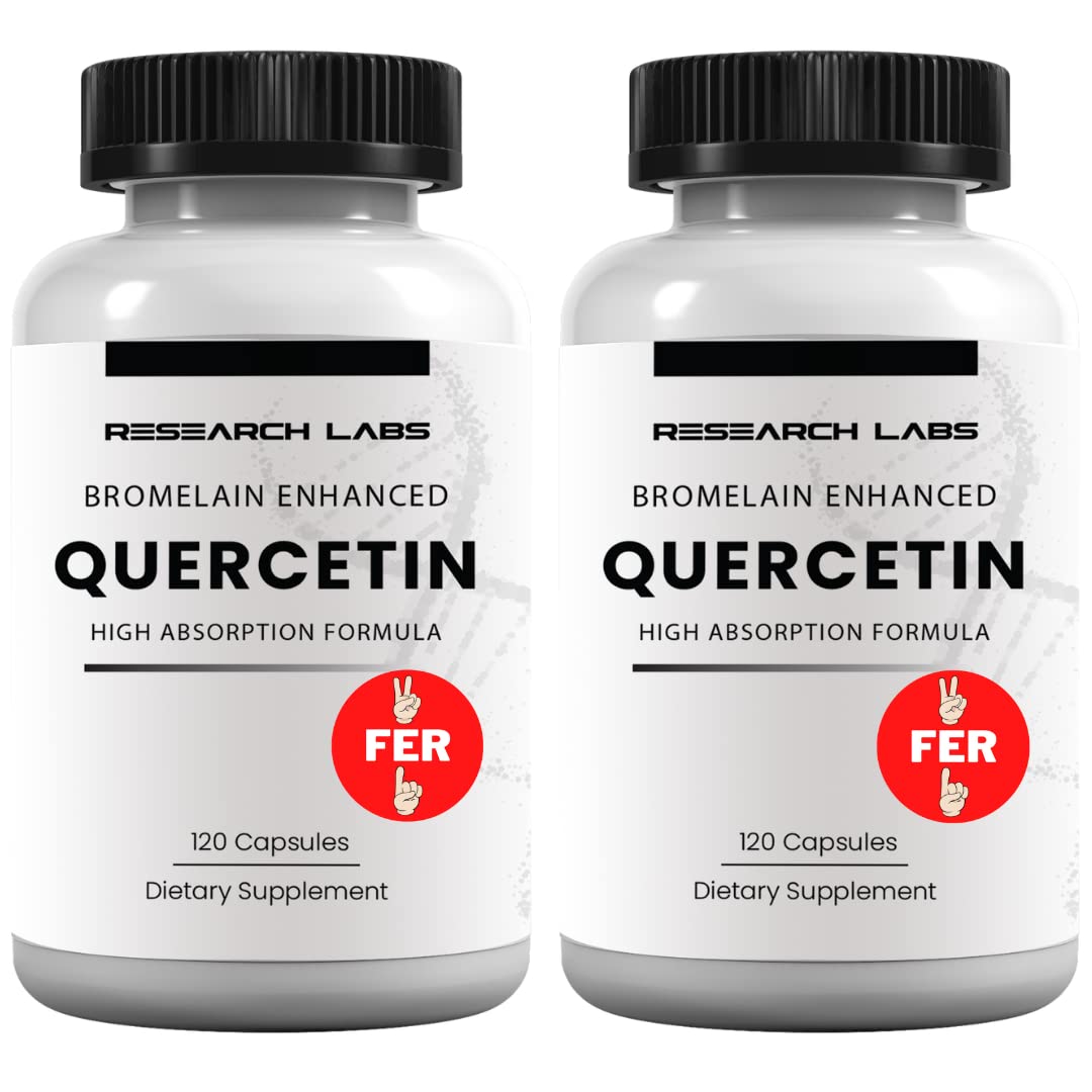 Research Labs High Absorption Quercsalis Quercetin w/ Bromelain 240g front view