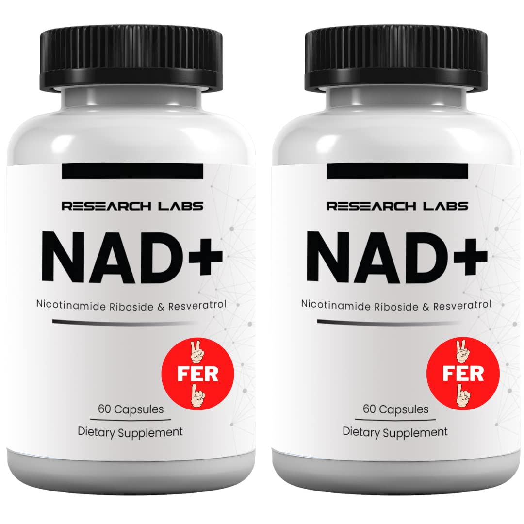 Research Labs NAD Supplement with RiboYOUNG front view of bottle