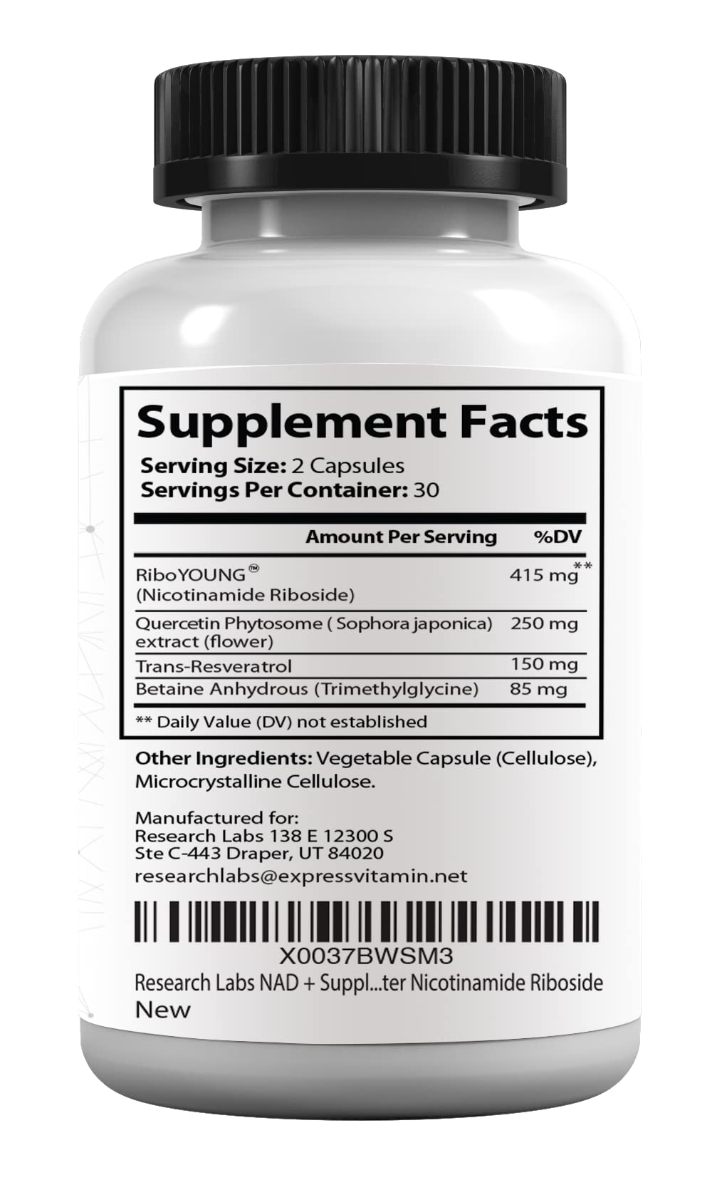 Research Labs NAD Supplement with RiboYOUNG lifestyle scene on kitchen counter