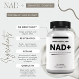 Research Labs NAD Supplement with RiboYOUNG side view showing capsule count