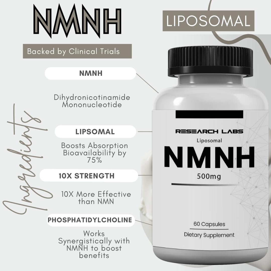 Research Labs NMNH Dihydronicotinamide Mononucleotide 59g side view