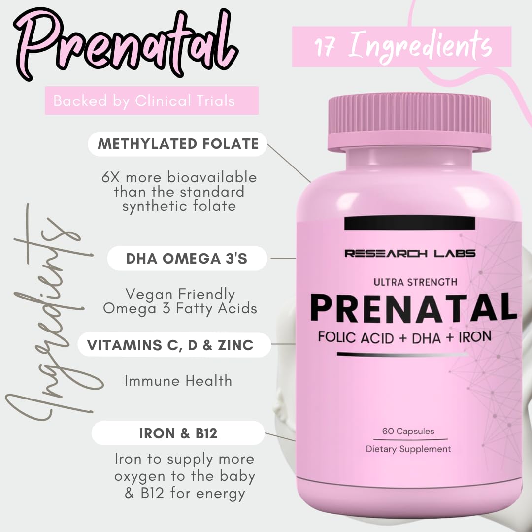 Research Labs Prenatal Vitamins packaging side view
