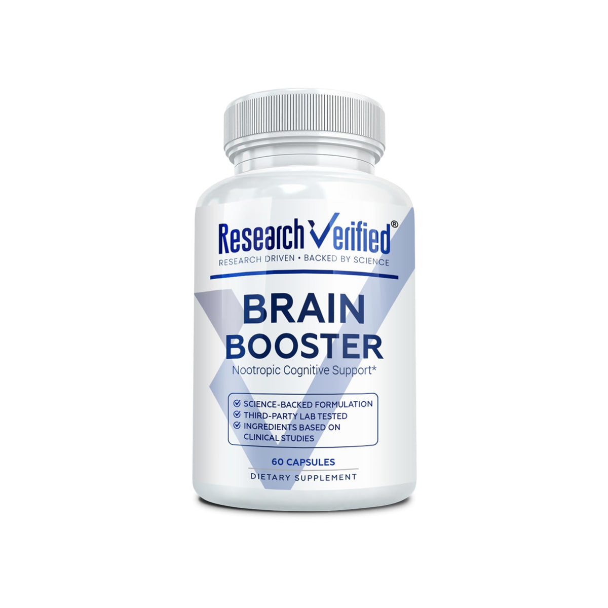 Research Verified Brain support supplement front view