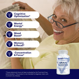 Research Verified Brain support supplement with a glass of water