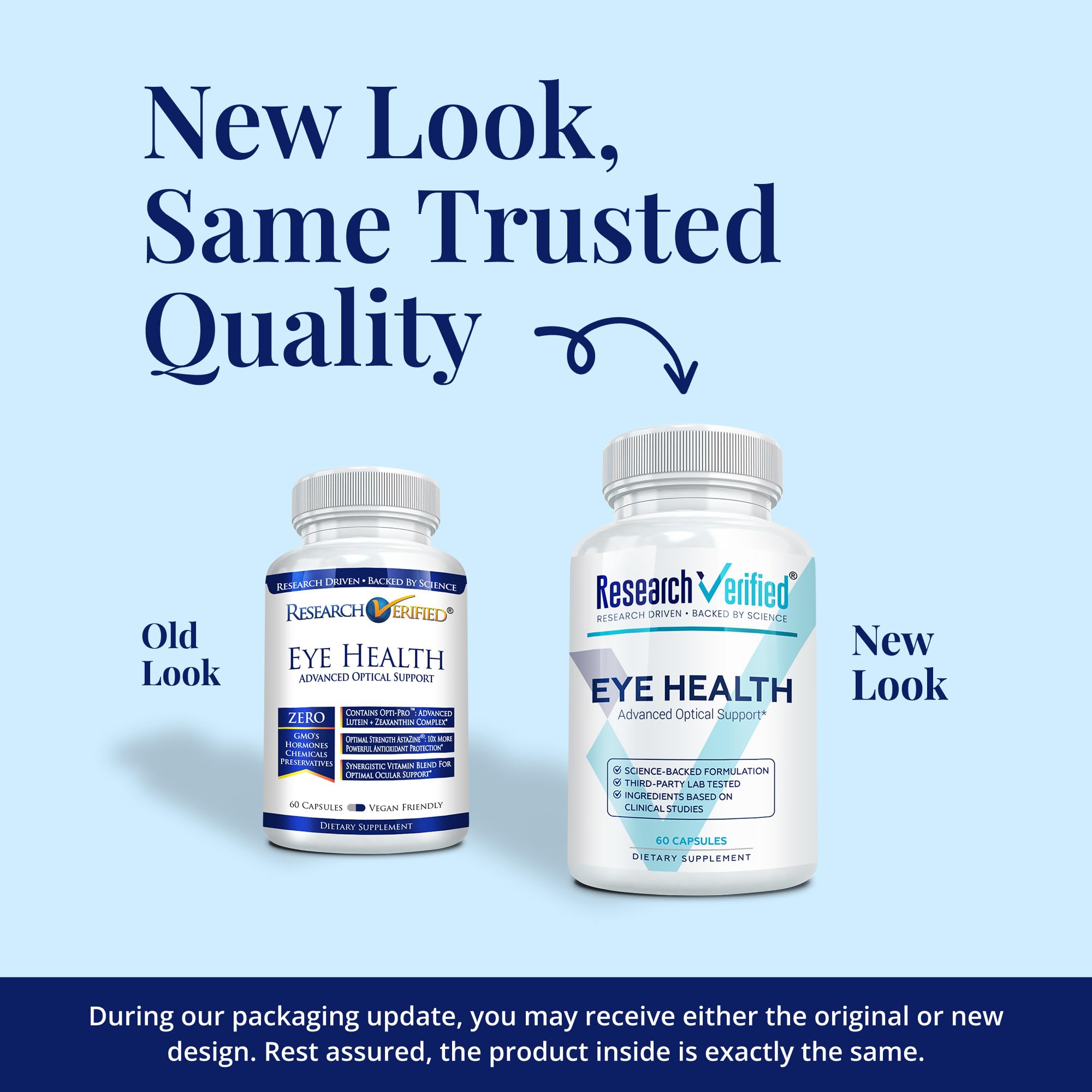 Research Verified Eye Health Supplement bottle side view