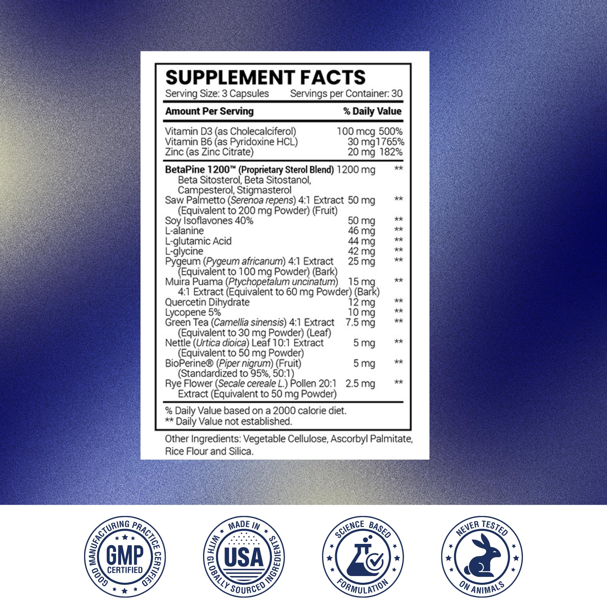 Research Verified ProstaRelief supplement showing product details