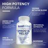 Research Verified ProstaRelief supplement side view showing dimensions