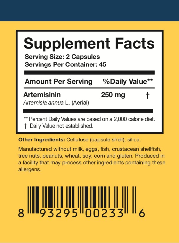 Researched Nutritionals Artemisinin daily wellness Support Capsules packaging