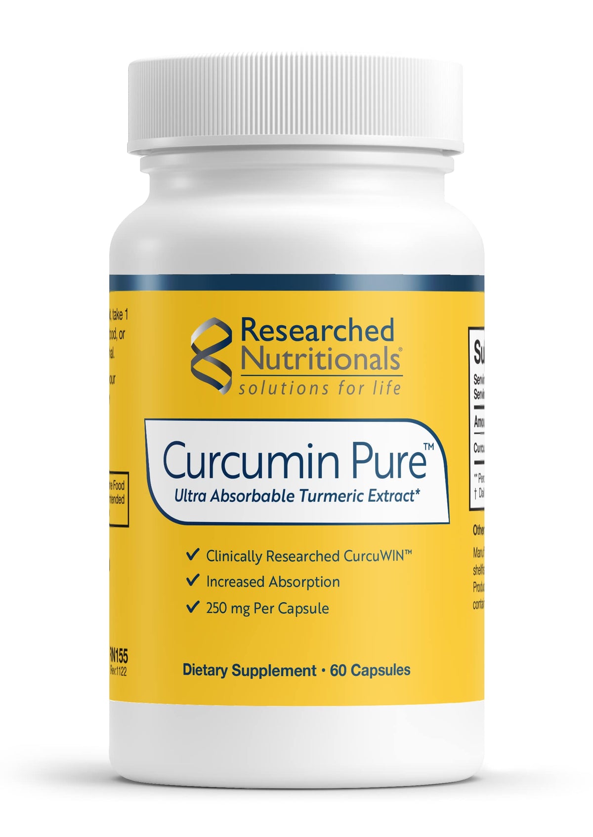 Researched Nutritionals CurcuWIN Turmeric Capsules front view
