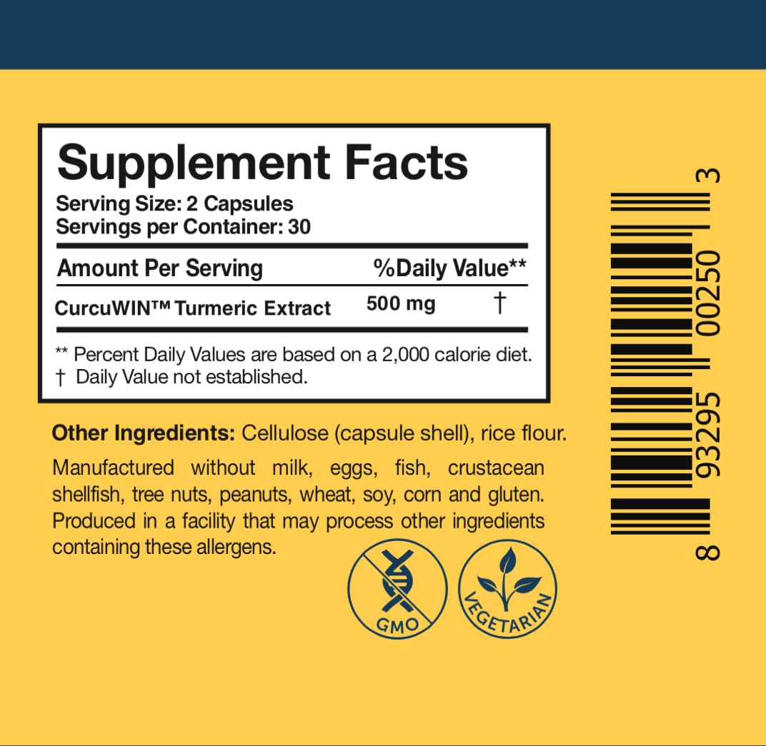 Researched Nutritionals CurcuWIN Turmeric Capsules side view