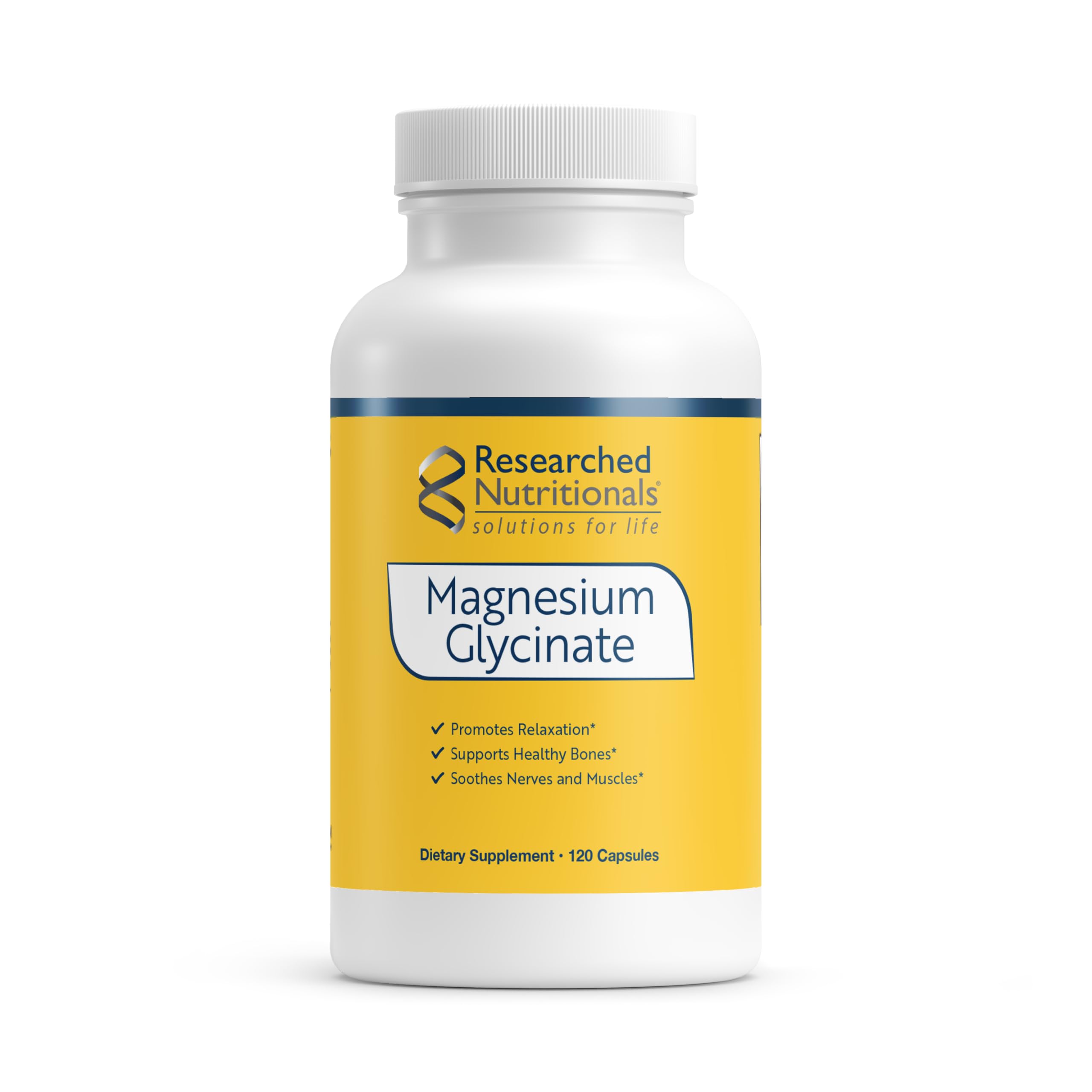 Researched Nutritionals Magnesium Glycinate 120 capsules bottle front view