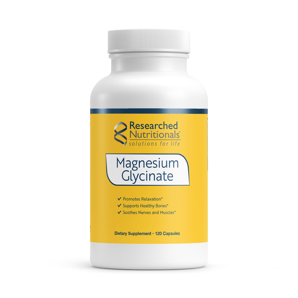 Researched Nutritionals Magnesium Glycinate 120 capsules bottle front view
