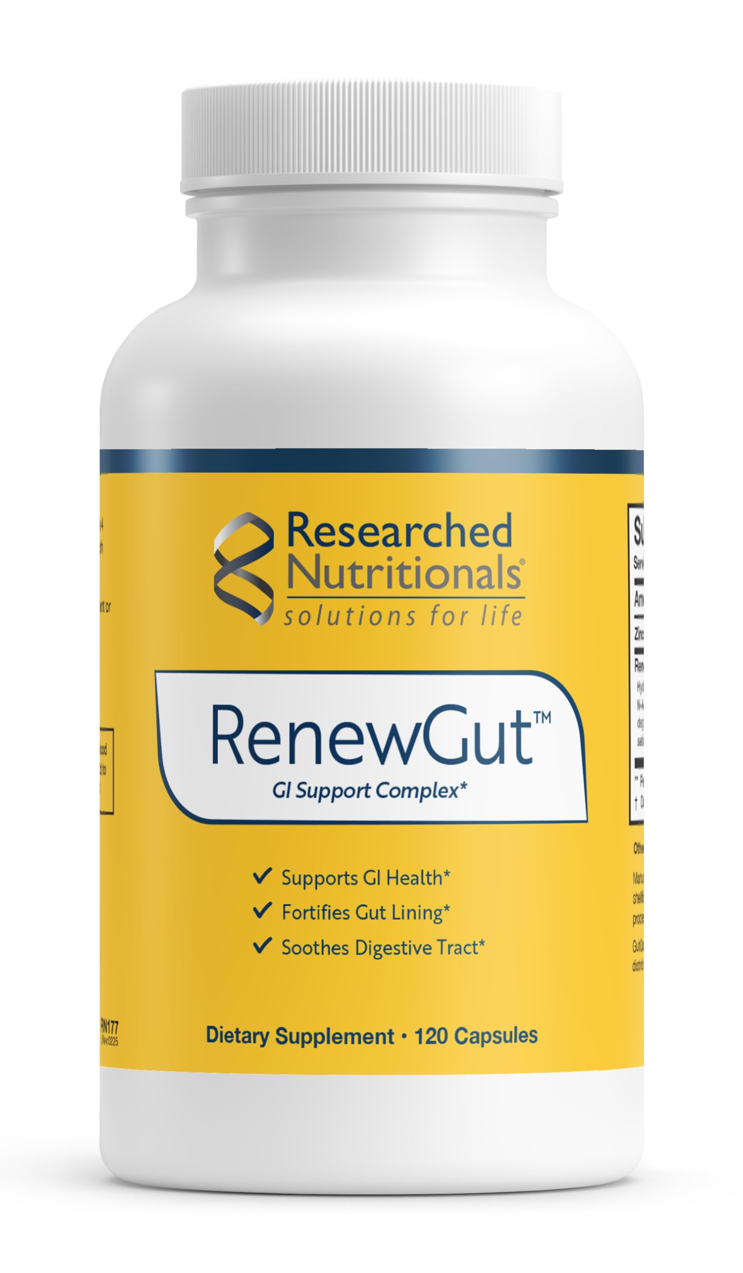 Researched Nutritionals RenewGut+ Dietary Fibre Supplement front view