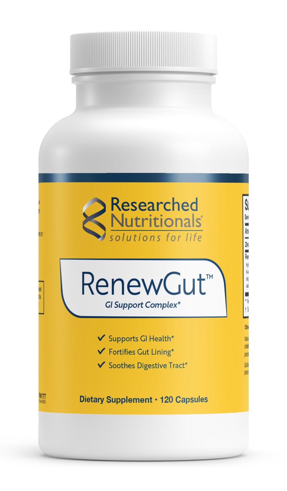 Researched Nutritionals RenewGut+ Dietary Fibre Supplement front view