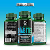 ResearchMedix DiaChoice supplement bottle showing dosage information