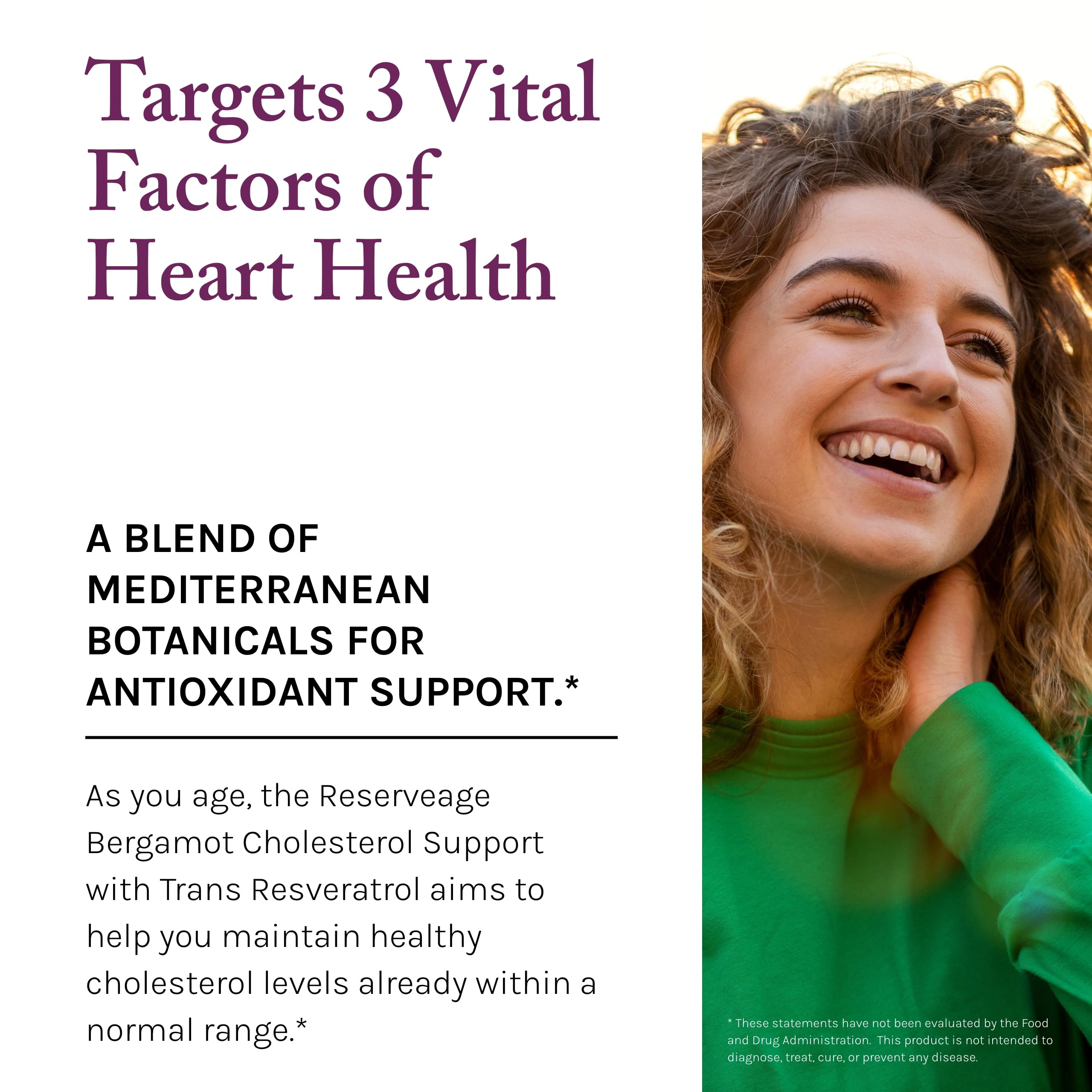 Reserveage Nutrition Bergamot Cholesterol Support on a wooden table