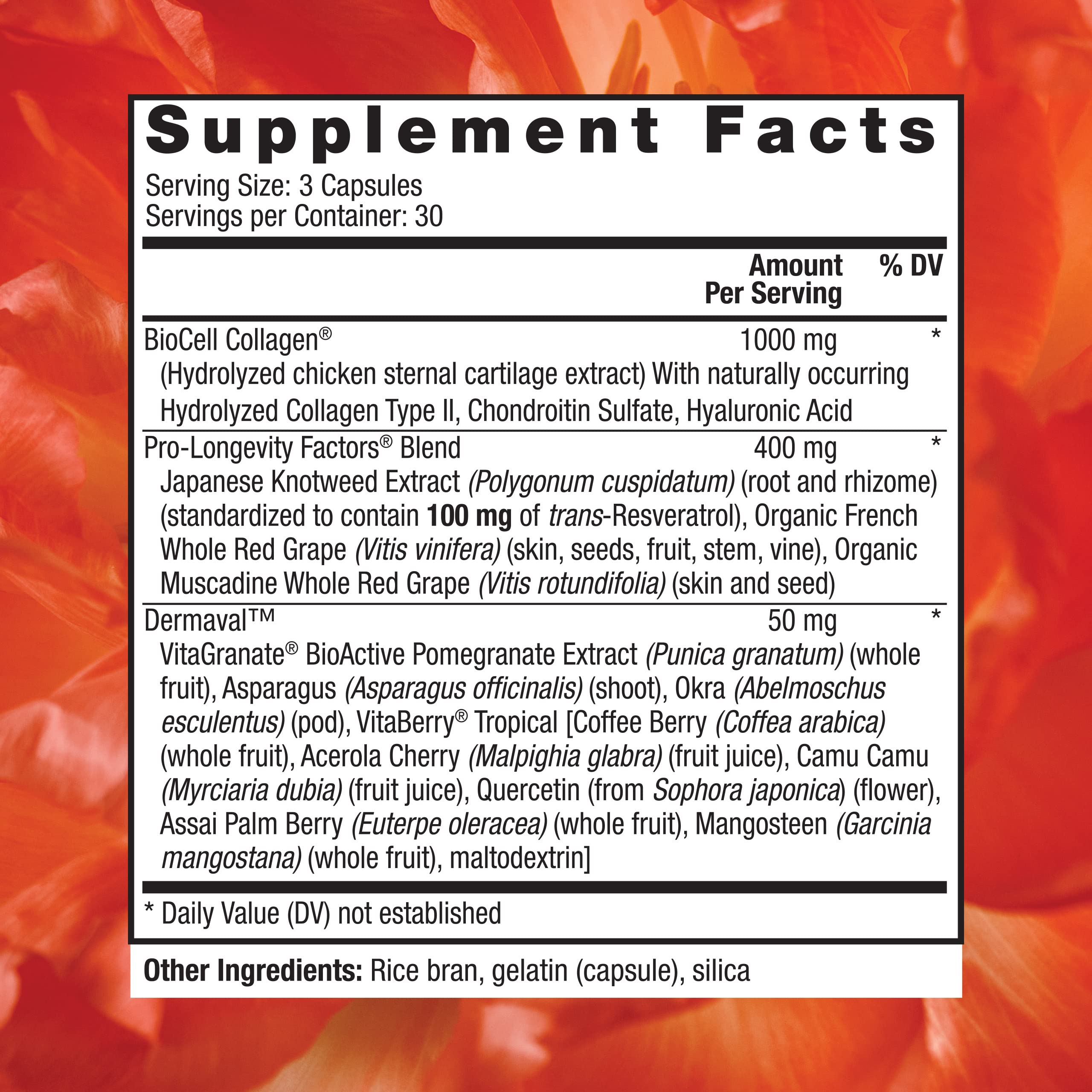Reserveage Nutrition Collagen Capsules 1000mg side view