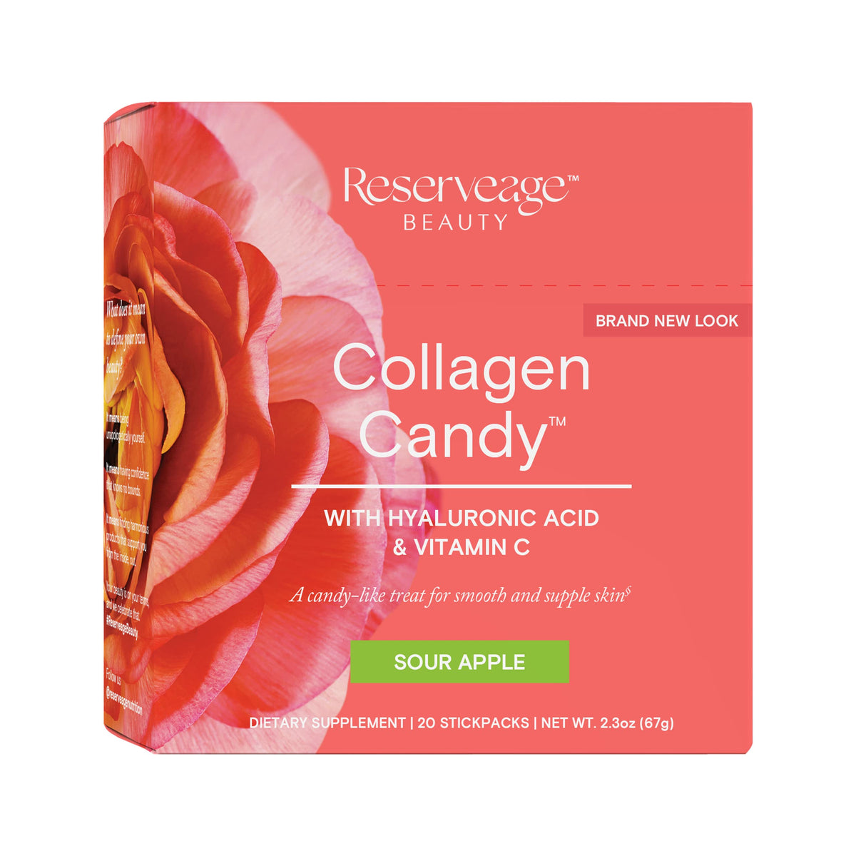 Reserveage Nutrition Collagen Chews front view with packaging